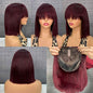 100% Virgin Human Hair Bob Wig with Bang 12inch Different Colors