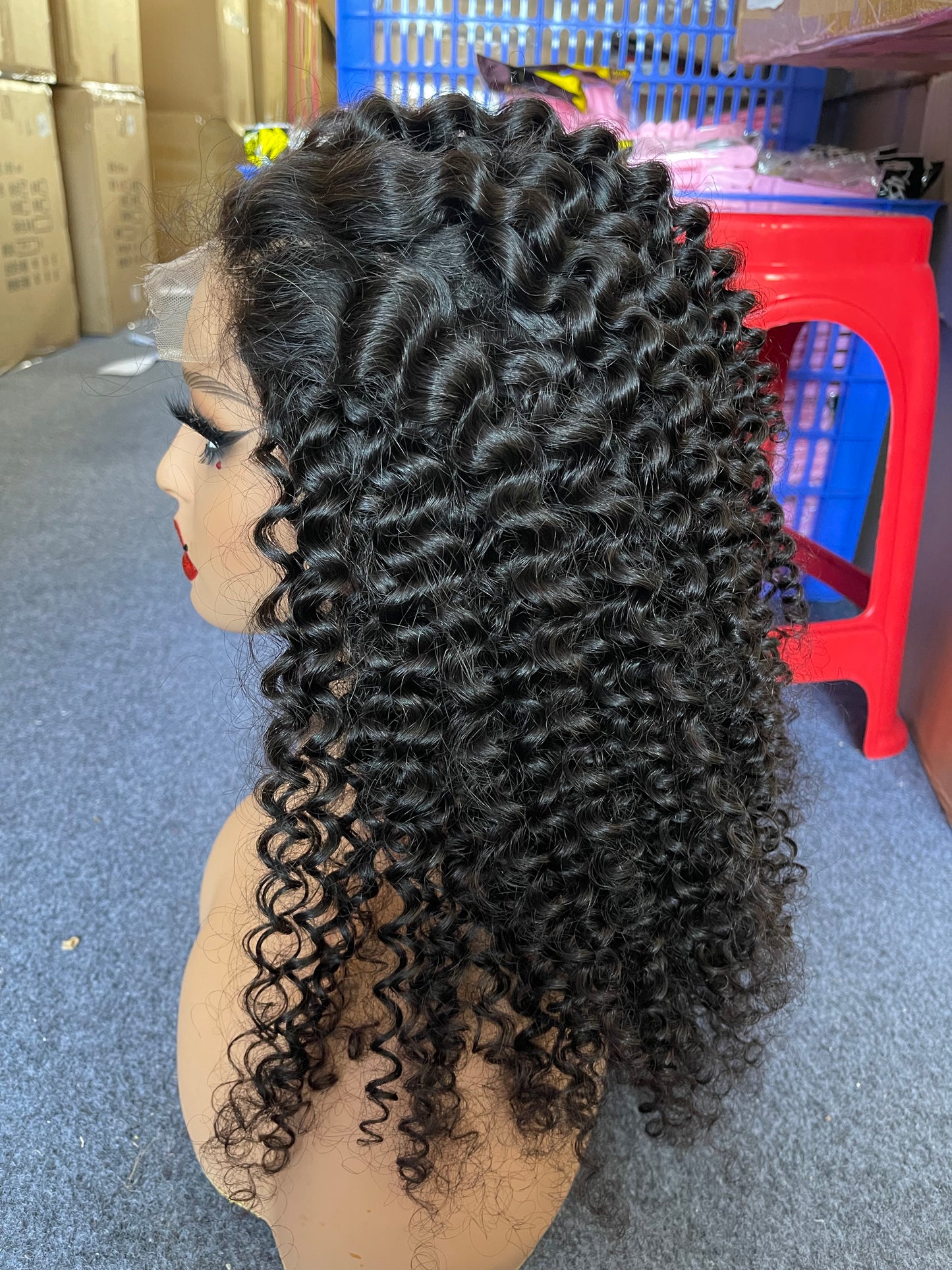 5x5 Lace Closure Wig Natural Curly 100% Brazilian Virgin Hair