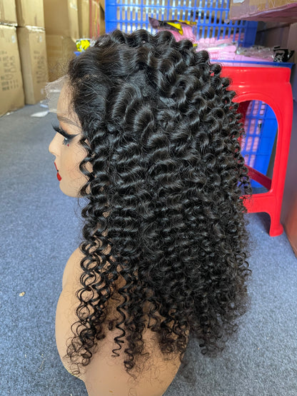 5x5 Lace Closure Wig Natural Curly 100% Brazilian Virgin Hair