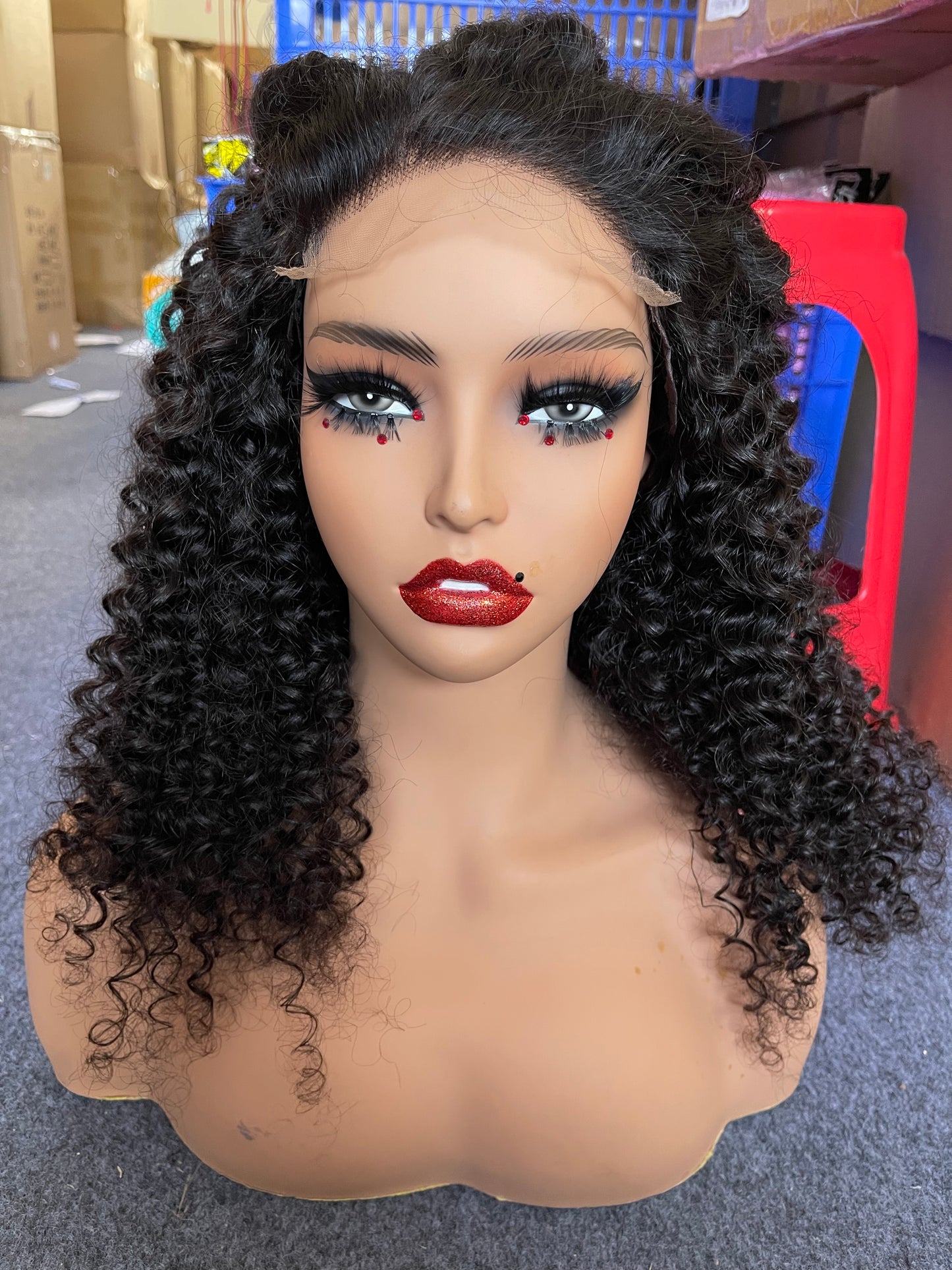 5x5 Lace Closure Wig Natural Curly 100% Brazilian Virgin Hair
