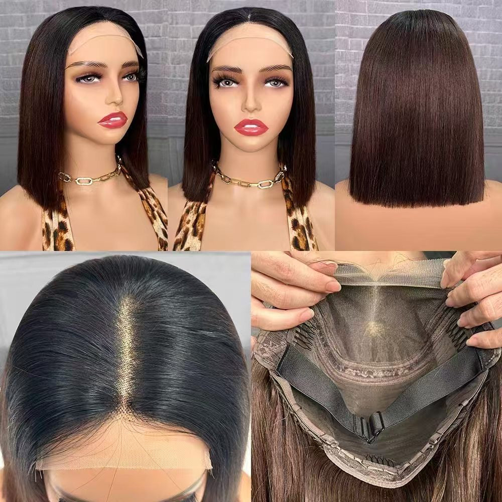 200% Density 5x5 Lace Closure Bob Wig SDD Transparent Lace