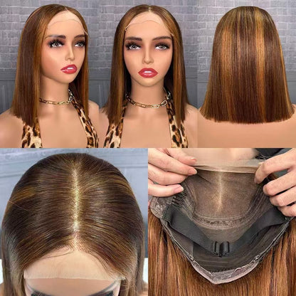 200% Density 5x5 Lace Closure Bob Wig SDD Transparent Lace