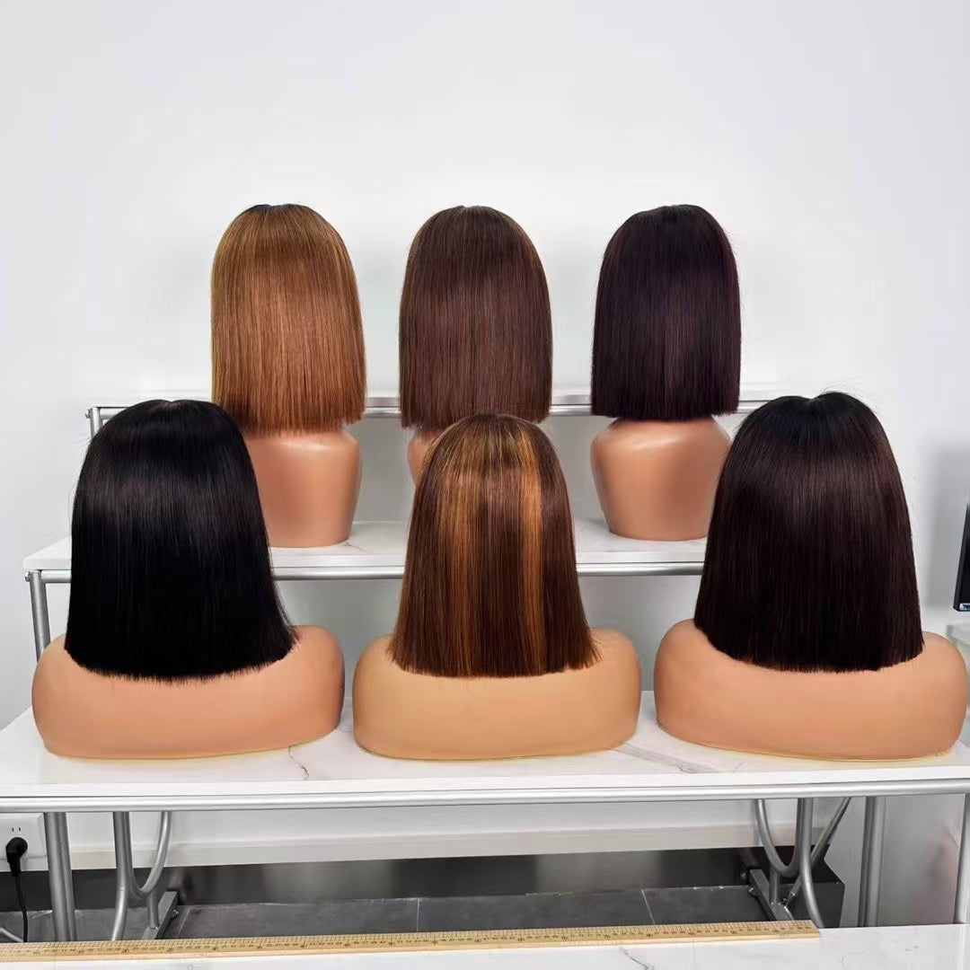 200% Density 5x5 Lace Closure Bob Wig SDD Transparent Lace