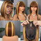 100% Virgin Human Hair Bob Wig with Bang 12inch Different Colors