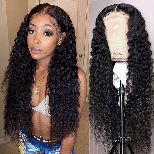 Deep Curly 4x4 HD Lace Closure Wig Can Bleached Knots