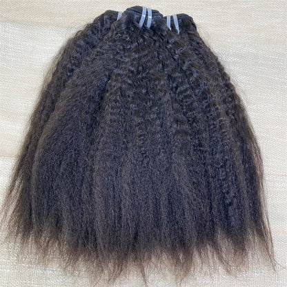 3Bundles/4bundles Raw Hair Kinky Straight Brazilian Hair One Donor Hair Cuticle Aligned