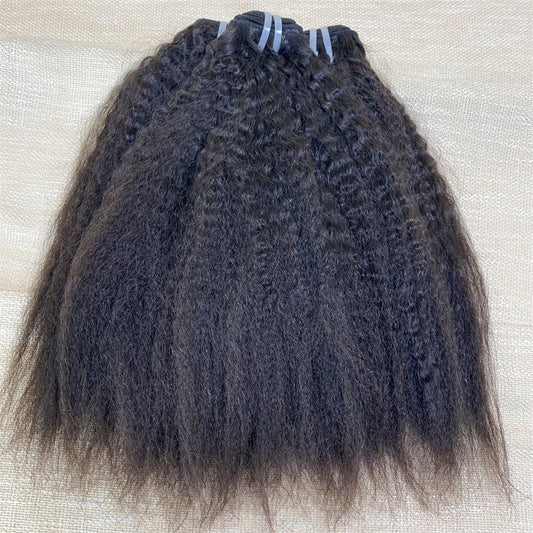 3Bundles/4bundles Raw Hair Kinky Straight Brazilian Hair One Donor Hair Cuticle Aligned
