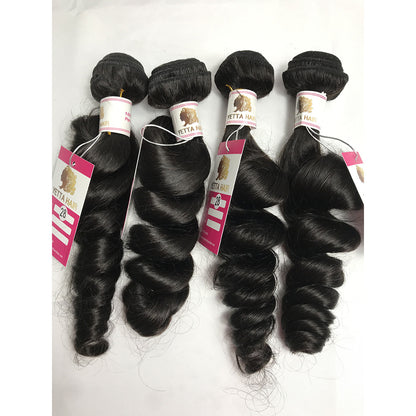100% Virgin Brazilian Hair Loose Wave 4bundles with Top Lace Closure