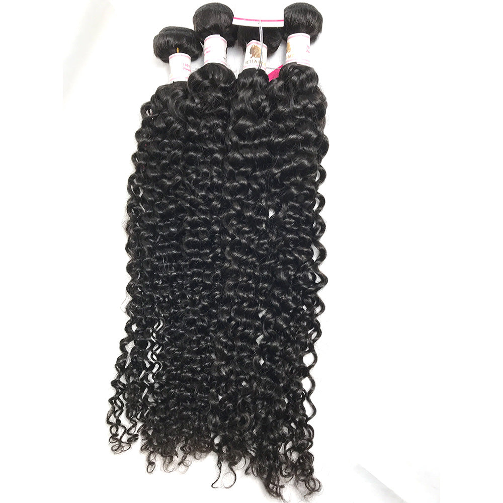 3Bundles/4bundles Top Quality Brazilian Virgin Hair Natural Curly can be wet