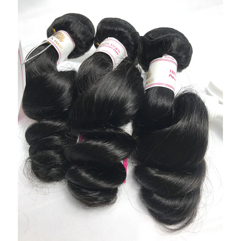 3Bundles/4bundles Loose Wave 100% Virgin Brazilian Human Hair