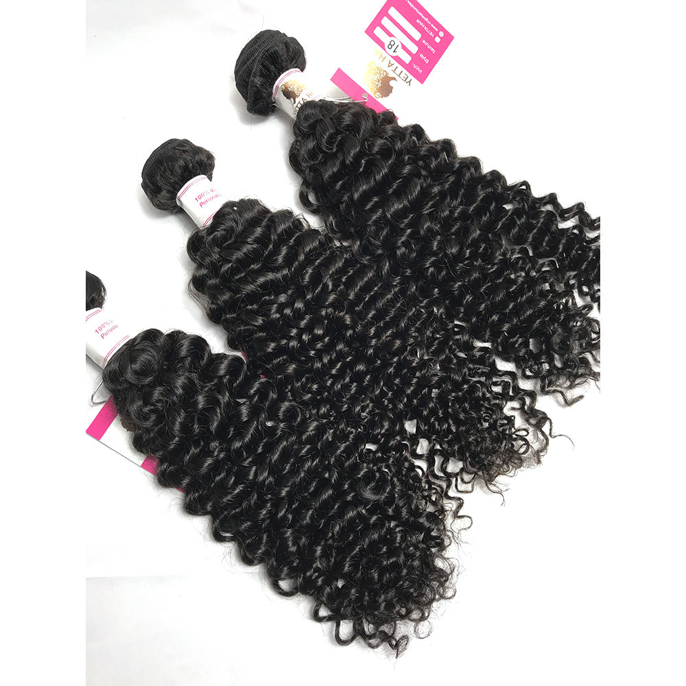 3Bundles/4bundles Top Quality Brazilian Virgin Hair Natural Curly can be wet