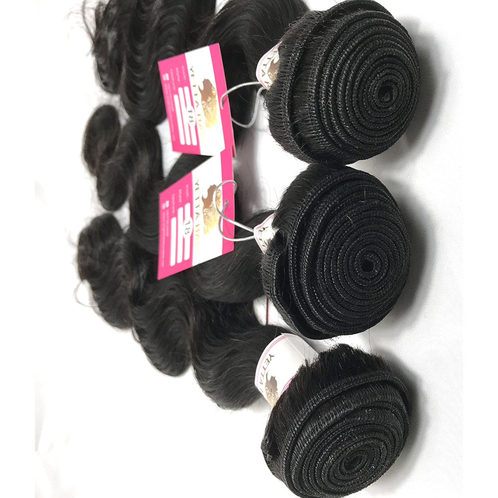 100% Virgin Brazilian Hair Body wave bundles with Ear to Ear Lace Frontal