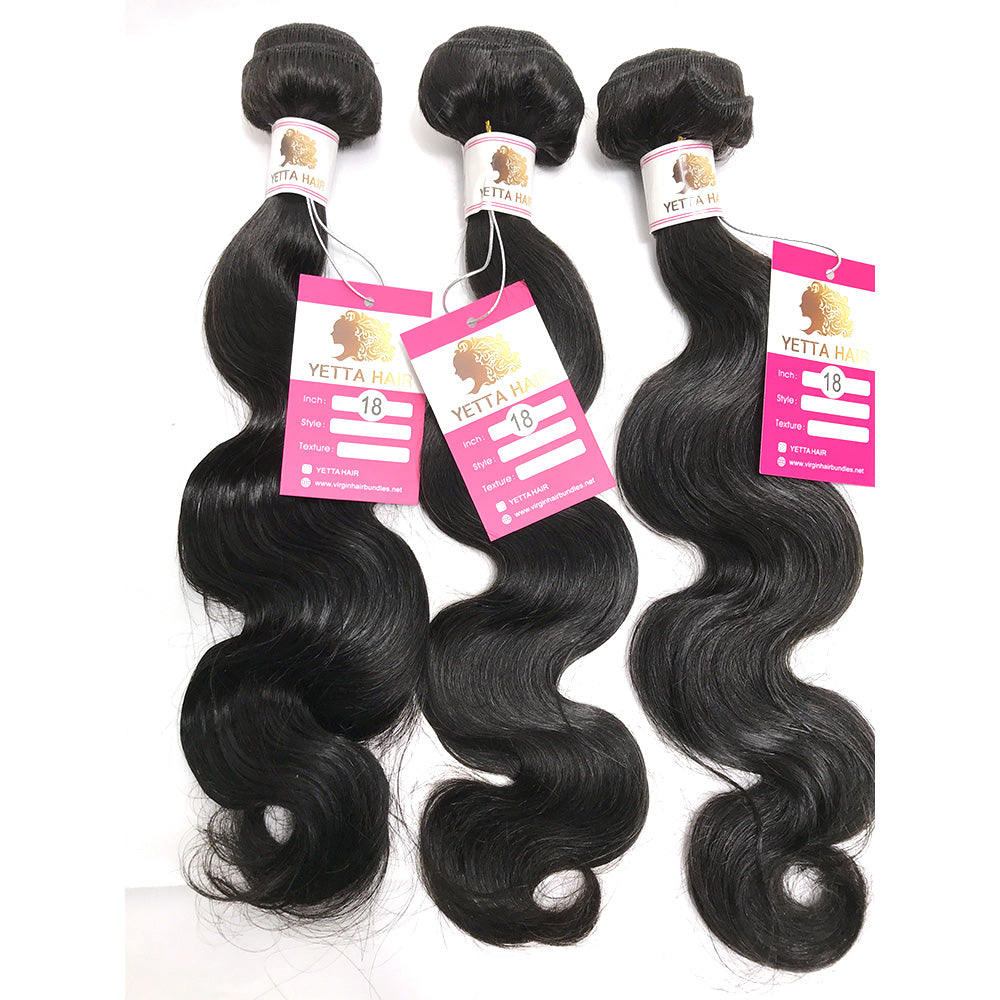 100% Virgin Brazilian Hair Body wave bundles with Ear to Ear Lace Frontal