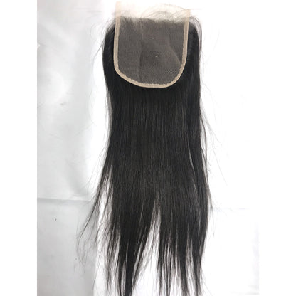 100% Virgin Brazilian Hair Straight bundles with Top Lace Closure
