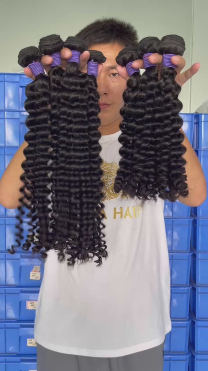 3Bundles/4bundles Top Quality 100% Pure Virgin Brazilian Human Hair Deep Curly