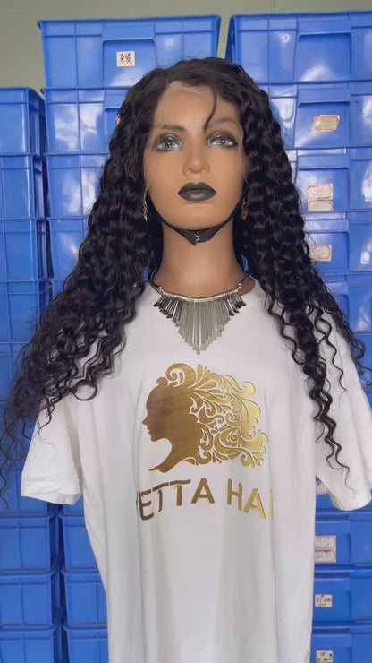 13x4 HD Lace Frontal Wig Water wave 100% Brazilian Hair Lace Wig