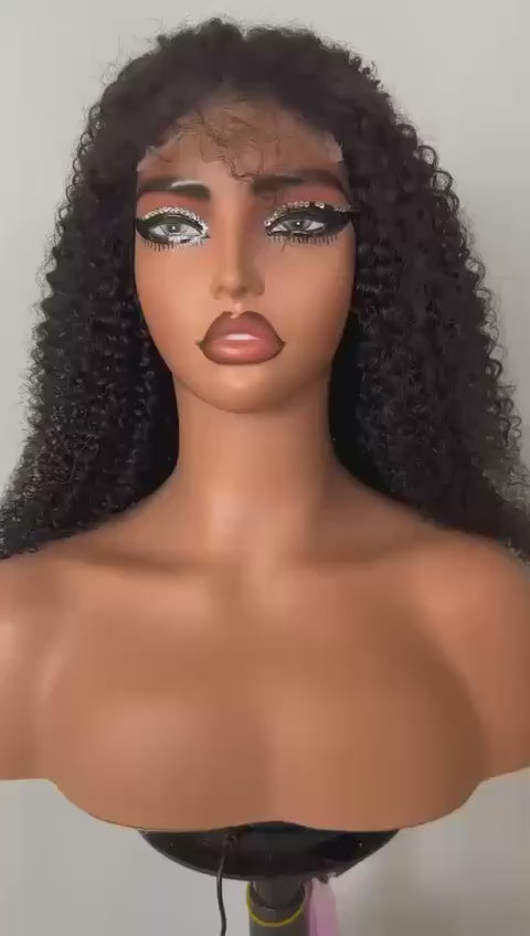 5x5 Lace Closure Wig Kinky Curly 100% Brazilian Virgin Hair