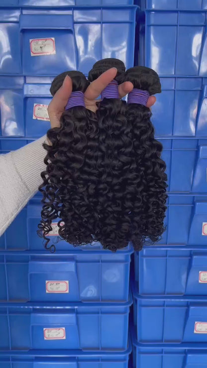 3Bundles/4bundles Top Quality Brazilian Virgin Hair Natural Curly can be wet