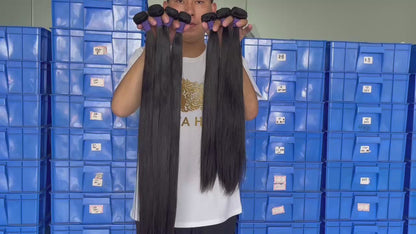 100% Virgin Brazilian Hair Straight bundles with 6x6 HD Lace Closure